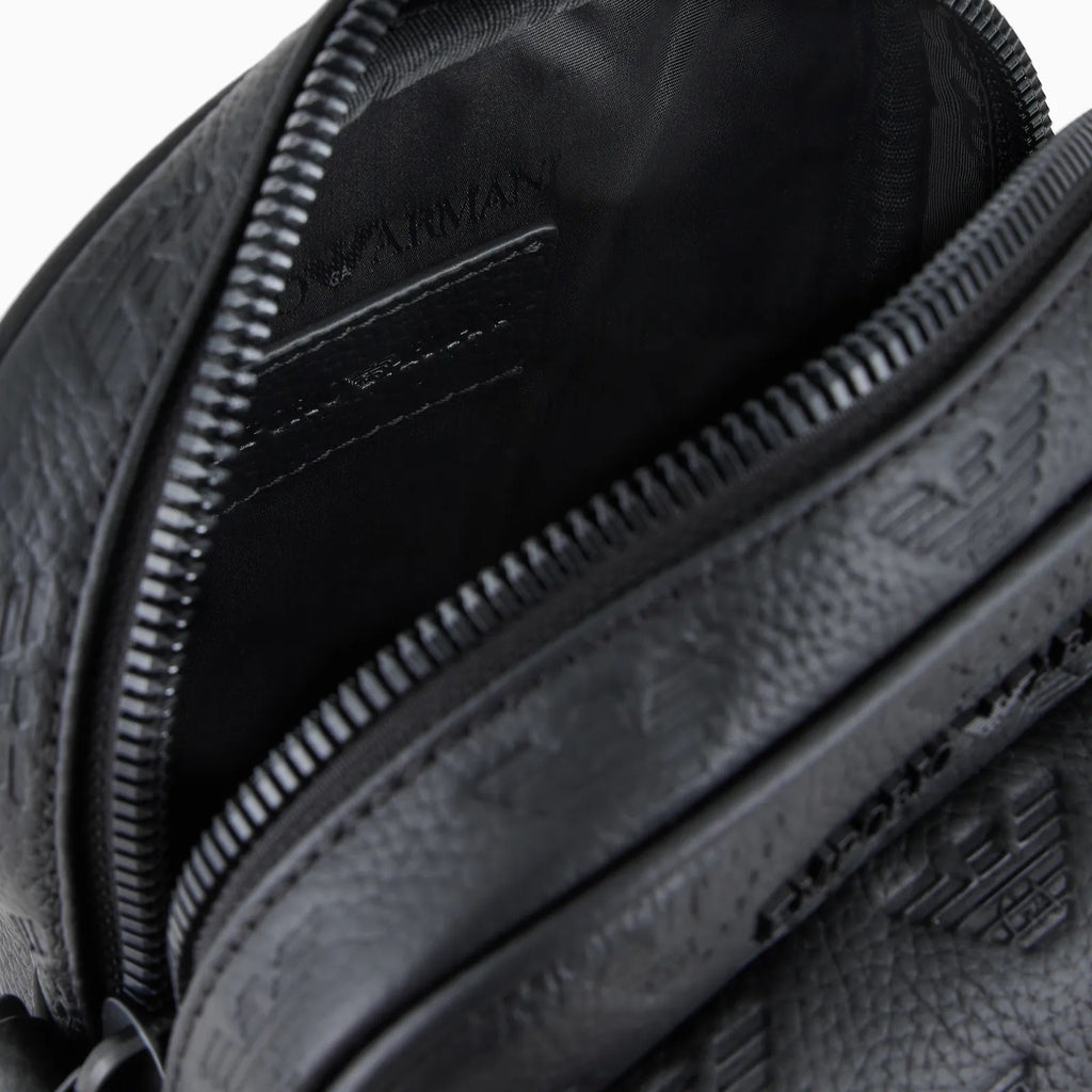 Emporio Armani Shoulder Bag With All-Over Embossed Eagle Y4M398 Y142V 81072 Black