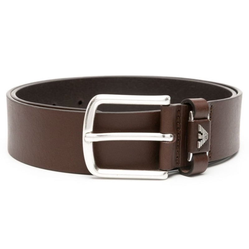 Emporio Armani Dark Tan Leather Belt