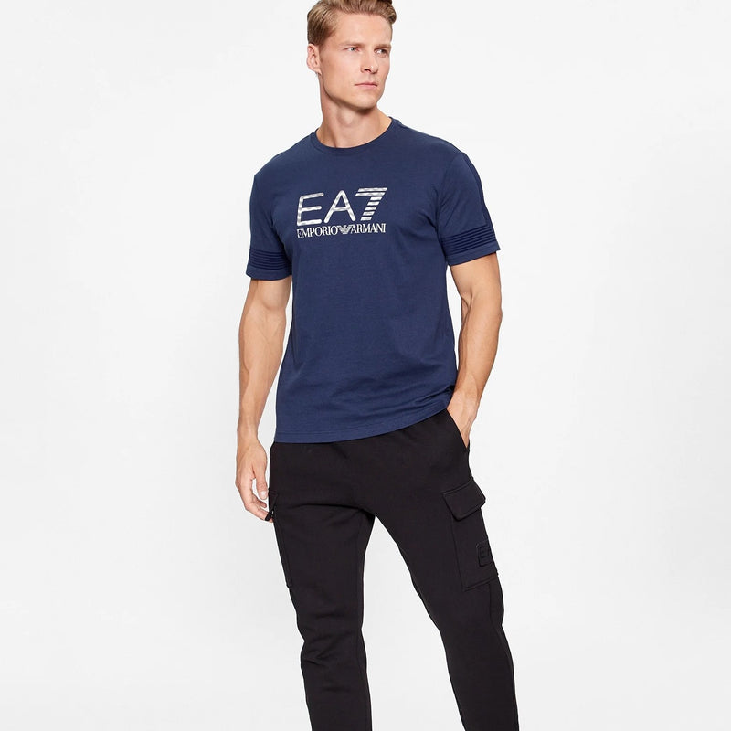 EA7 7 Lines T-Shirt 6RPT37 PJ3BZ 1554 NAVY BLUE