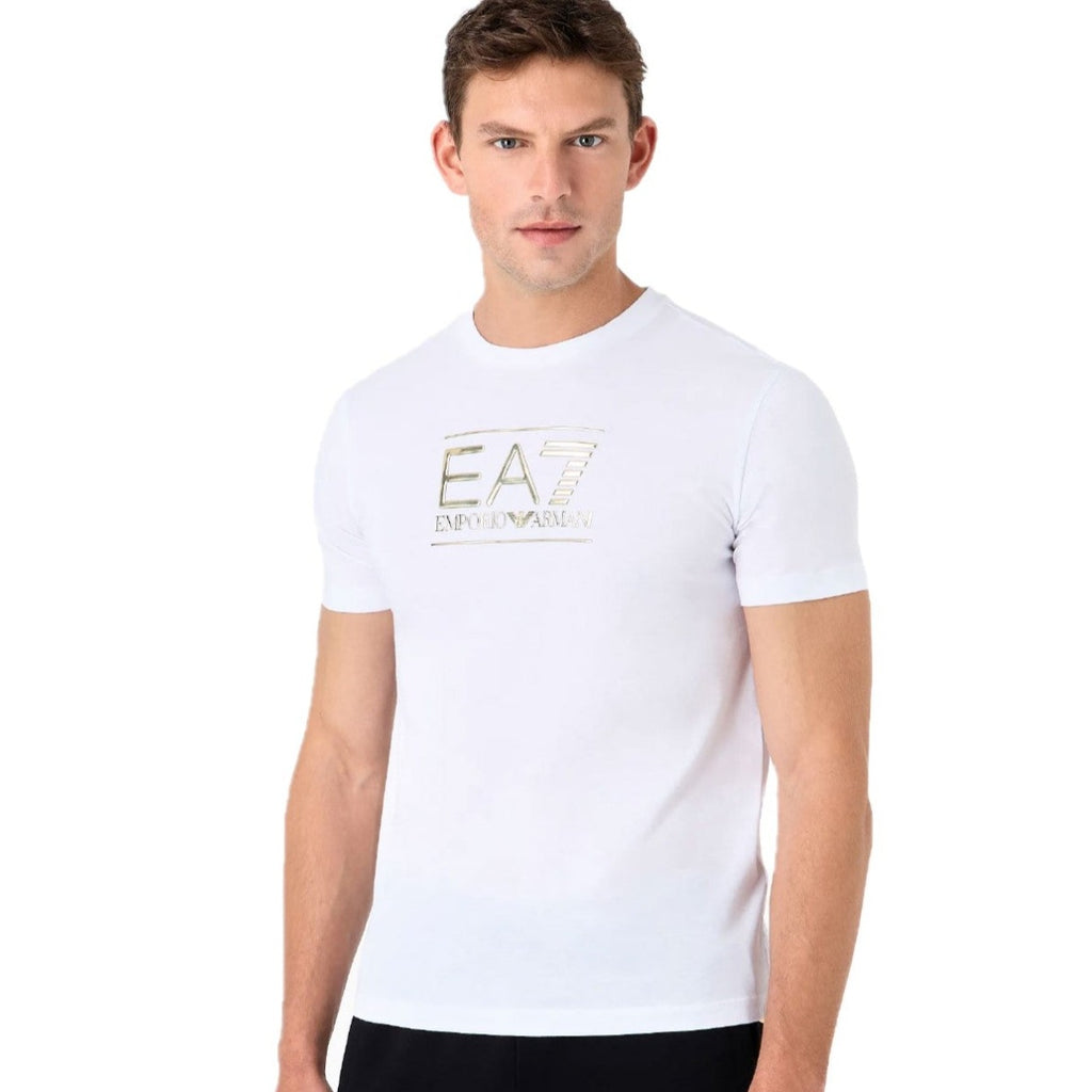 EA7 Girocollo Gold Label T-Shirt 6RPT19 PJM9Z 1100 White