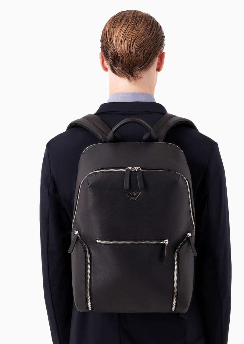 Emporio Armani Saffiano Leather Backpack - Ignition For Men