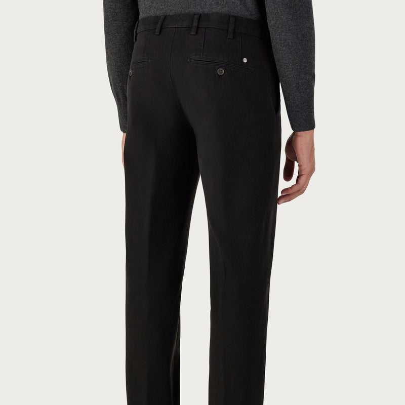 Canali Black Garment Dyed Cotton Chinos PT00418 / 101 93630