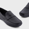 Emporio Armani Tumbled-Leather Driving Shoes - Ignition For Men