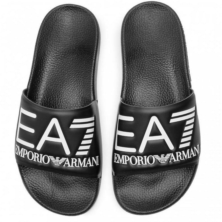 EA7 Black Slippers Ignition For Men