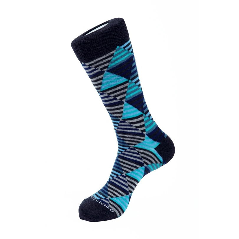 Unsimply Stitched Diamond Stripe Socks - Ignition For Men