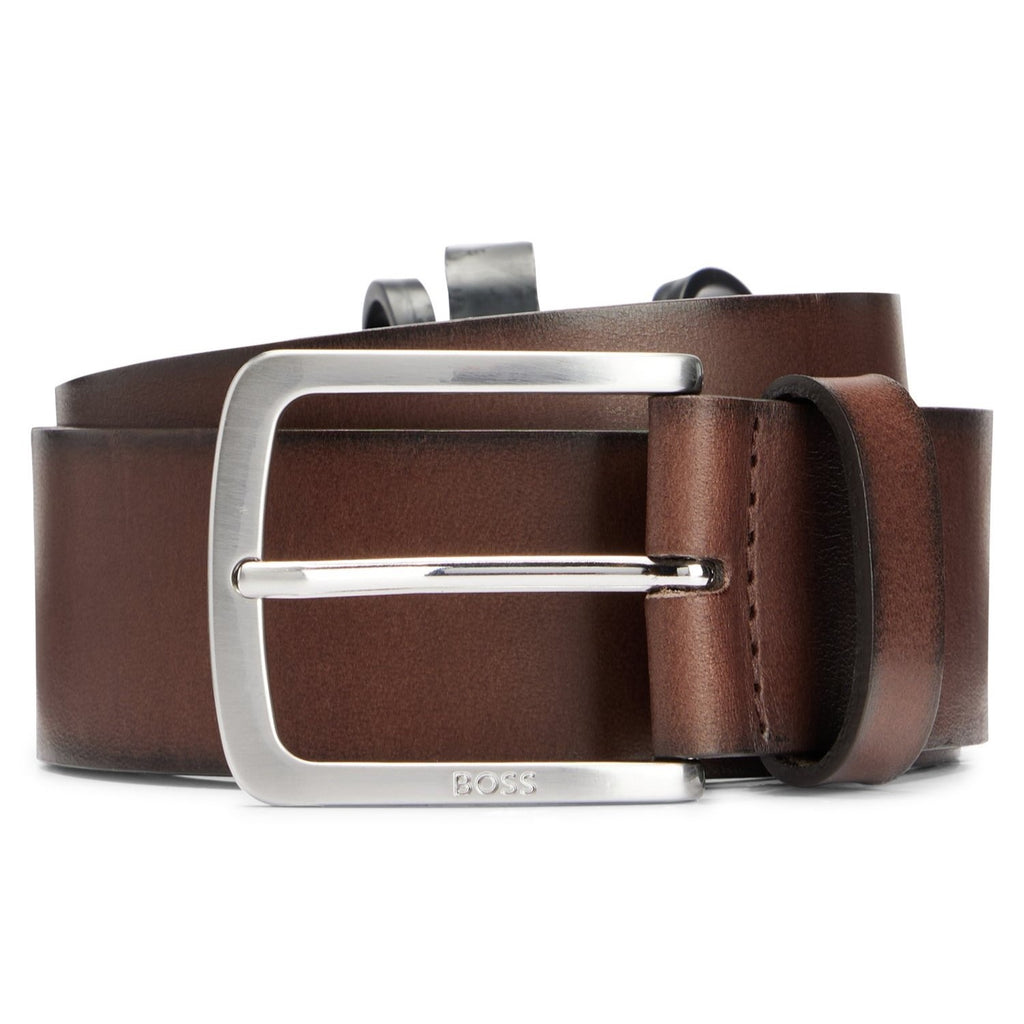 Hugo Boss Dark Brown Leather Belt - Ignition For Men