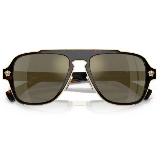 Versace Havana Sunglasses 0VE2199 12524T56 Dark grey mirror gold