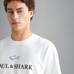 Paul &amp; Shark Cotton T-Shirt With Flocked Logo 14311604 010 White