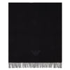 Emporio Armani fringed scarf with eagle print 625214 CC318 00020 Black