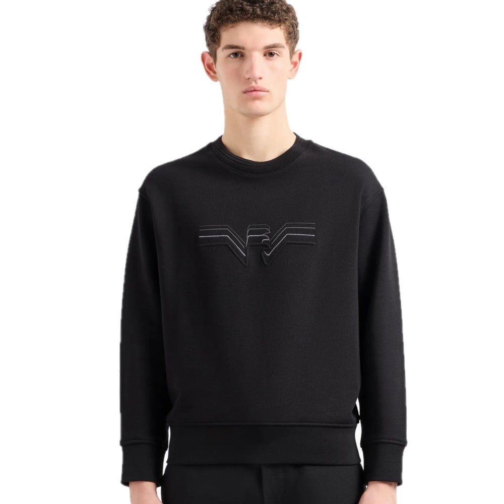 Emporio armani embossed eagle sweatshirt best sale