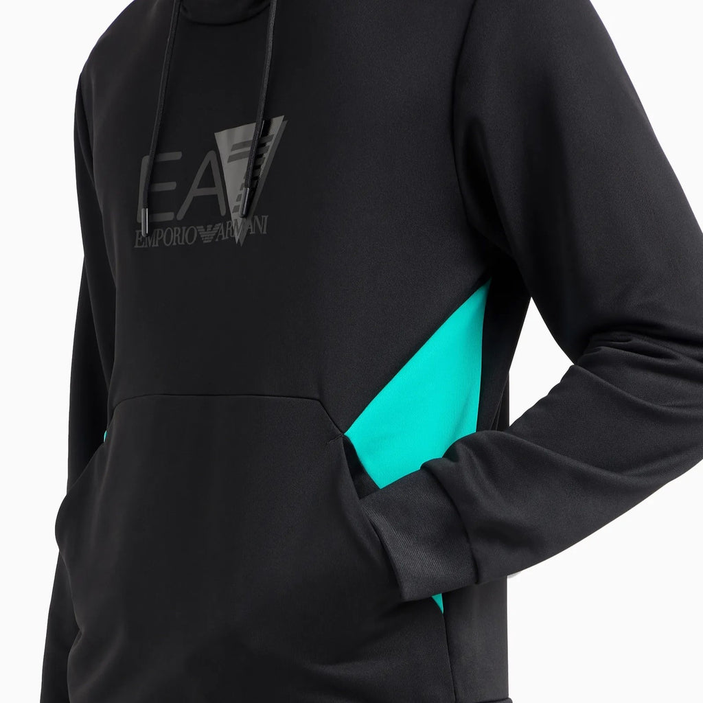 EA7 Technical-Fabric Hooded Sweatshirt <span data-mce-fragment="1">3DPM55 PJ16Z 1200 Black</span>