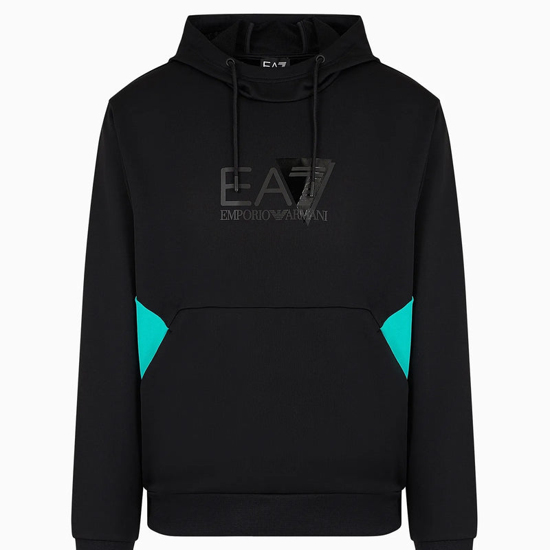 EA7 Technical-Fabric Hooded Sweatshirt <span data-mce-fragment="1">3DPM55 PJ16Z 1200 Black</span>