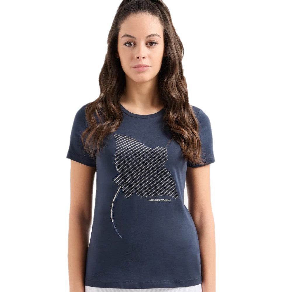 EA7 Womens Costa Smeralda T-shirt <span data-mce-fragment="1">3DTT38 TJTRZ 1555 Navy Blue</span>