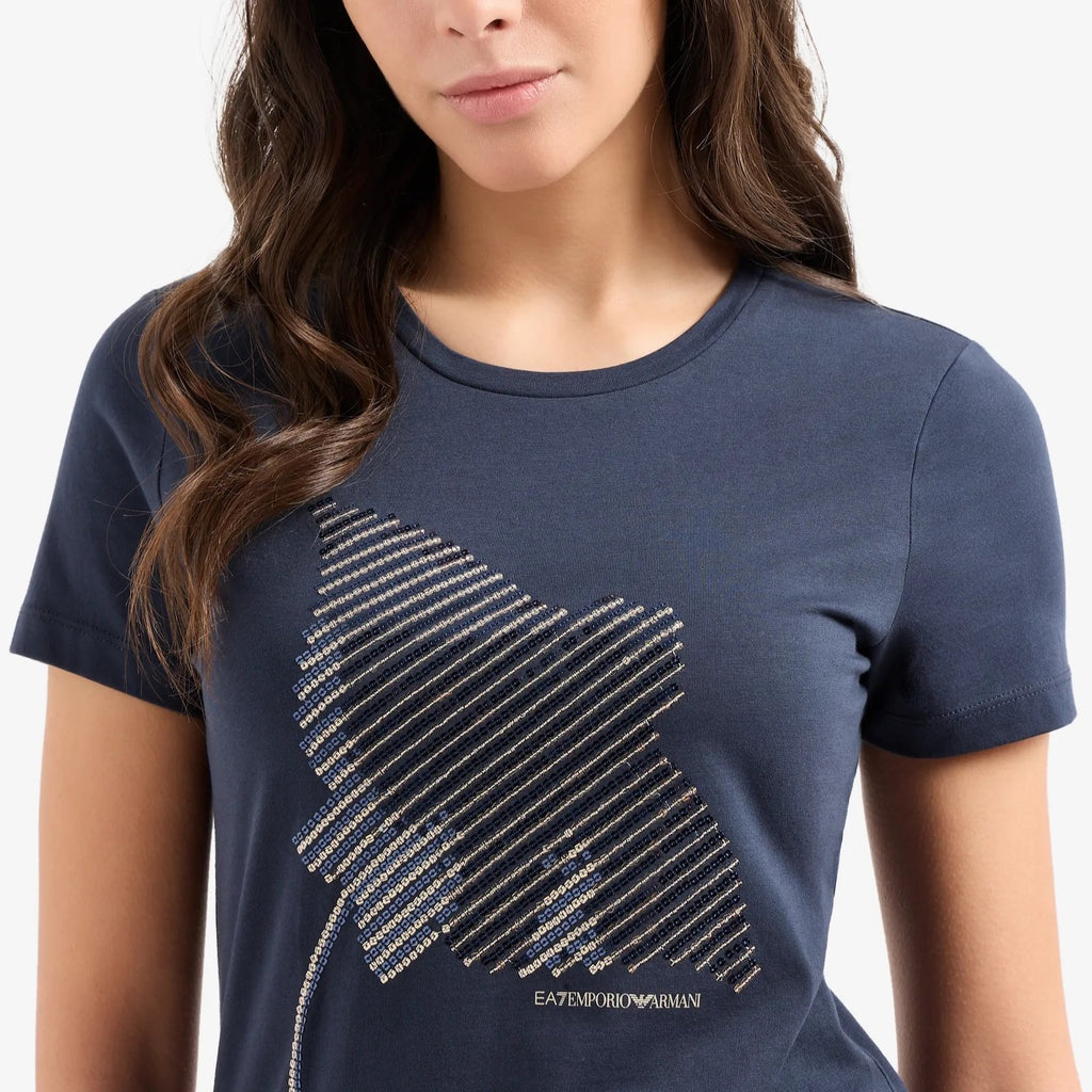 EA7 Womens Costa Smeralda T-shirt <span data-mce-fragment="1">3DTT38 TJTRZ 1555 Navy Blue</span>