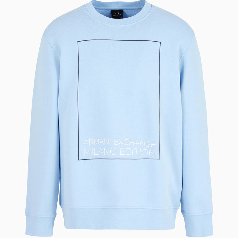 Armani Exchange Organic Cotton Sweatshirt 3DZMHH ZJGGZ 15DF Light Blue