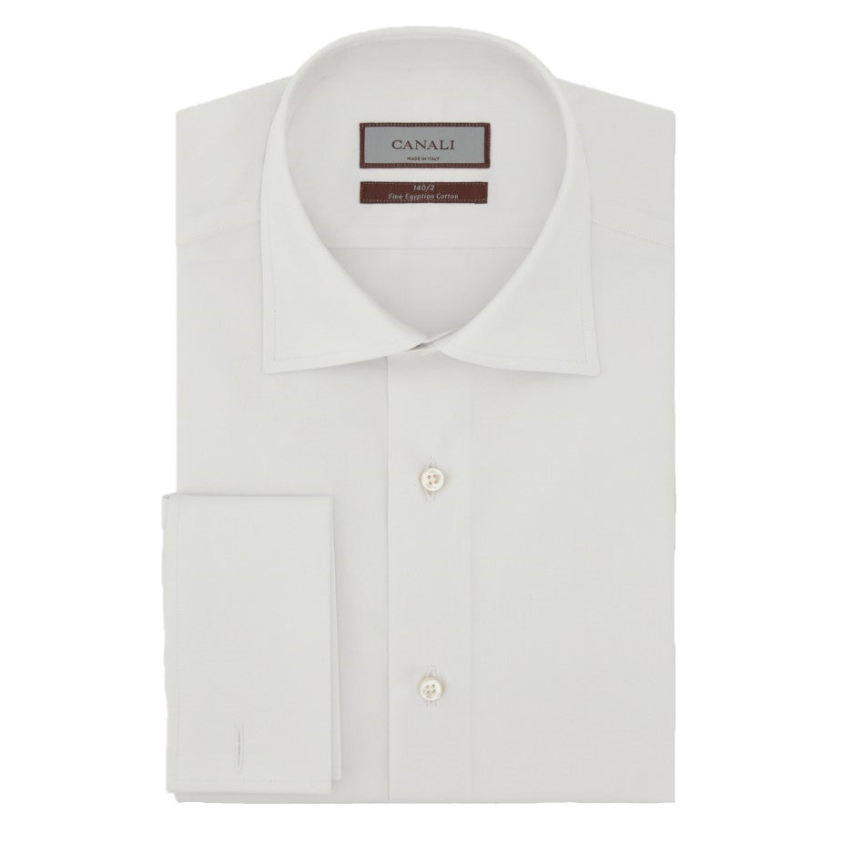 Canali Regular Fit Double Cuff Shirt X18GD02832 001 White