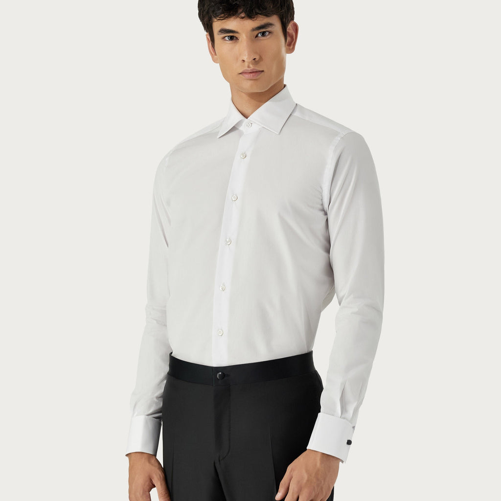 Canali Regular Fit Double Cuff Shirt X18GD02832 001 White