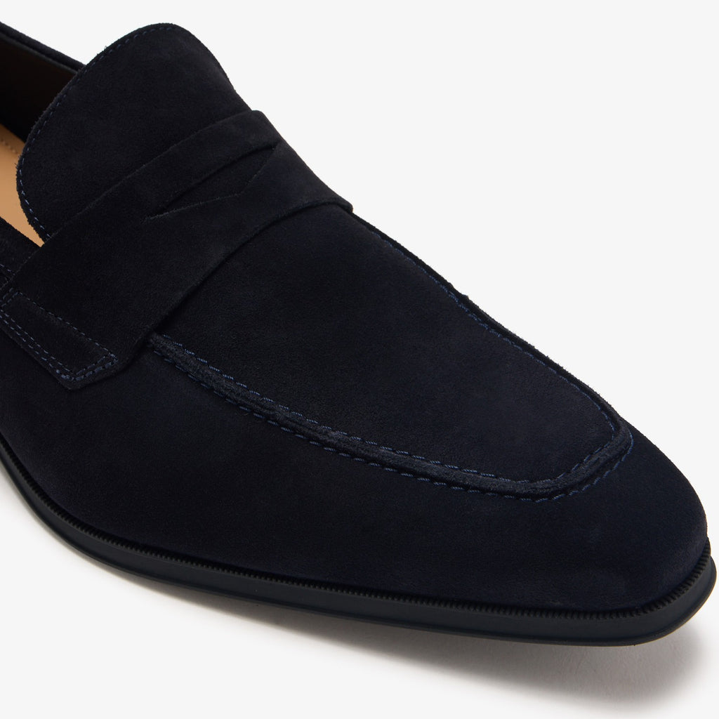 Hugo Boss Brown Leather Driver Moccasins 50523062 10262618 401 Dark Blue