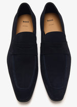 Hugo Boss Brown Leather Driver Moccasins 50523062 10262618 401 Dark Blue