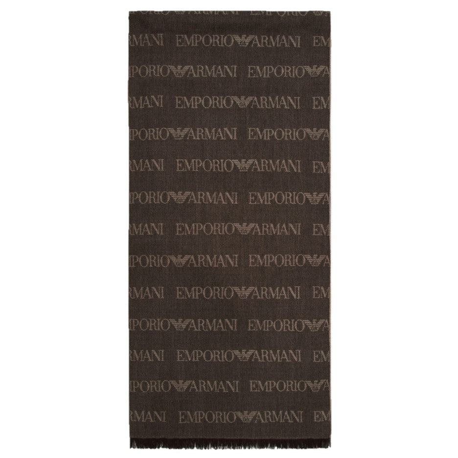 Emporio Armani Jacquard logo Scarf 625060 CC786 00152 Marrone