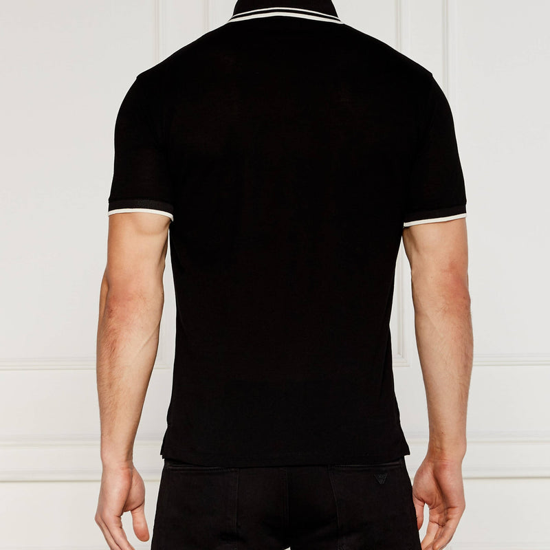 Emporio Armani Mercerised Piqué Polo 6D1F65 1JTKZ 00C0 Black