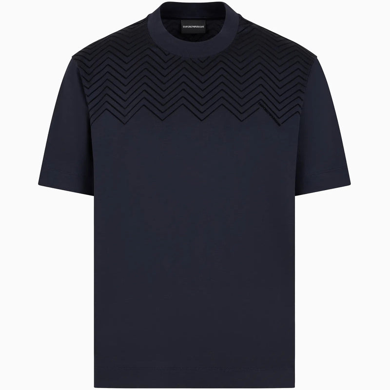 Emporio Armani Lyocell-Blend JerseyT-Shirt 6D1T91 1JOSZ 0920 Navy Blue