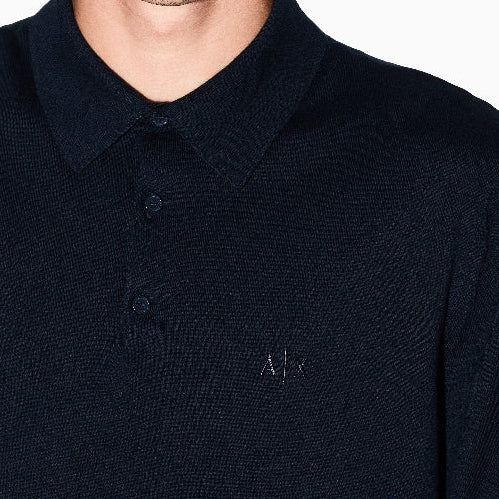 Armani Exchange Knitted Polo 8NZF5D ZM3JZ 1510 Navy Blue