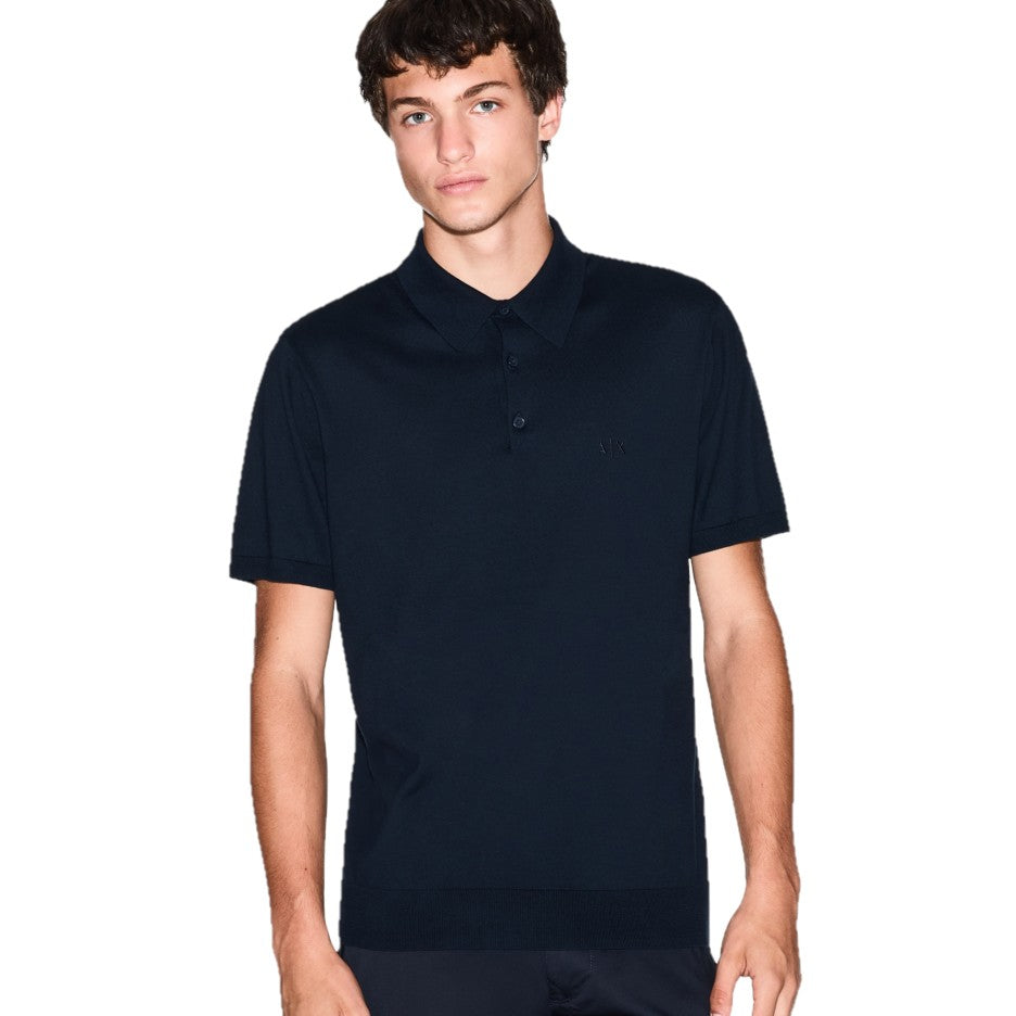 Armani Exchange Knitted Polo 8NZF5D ZM3JZ 1510 Navy Blue