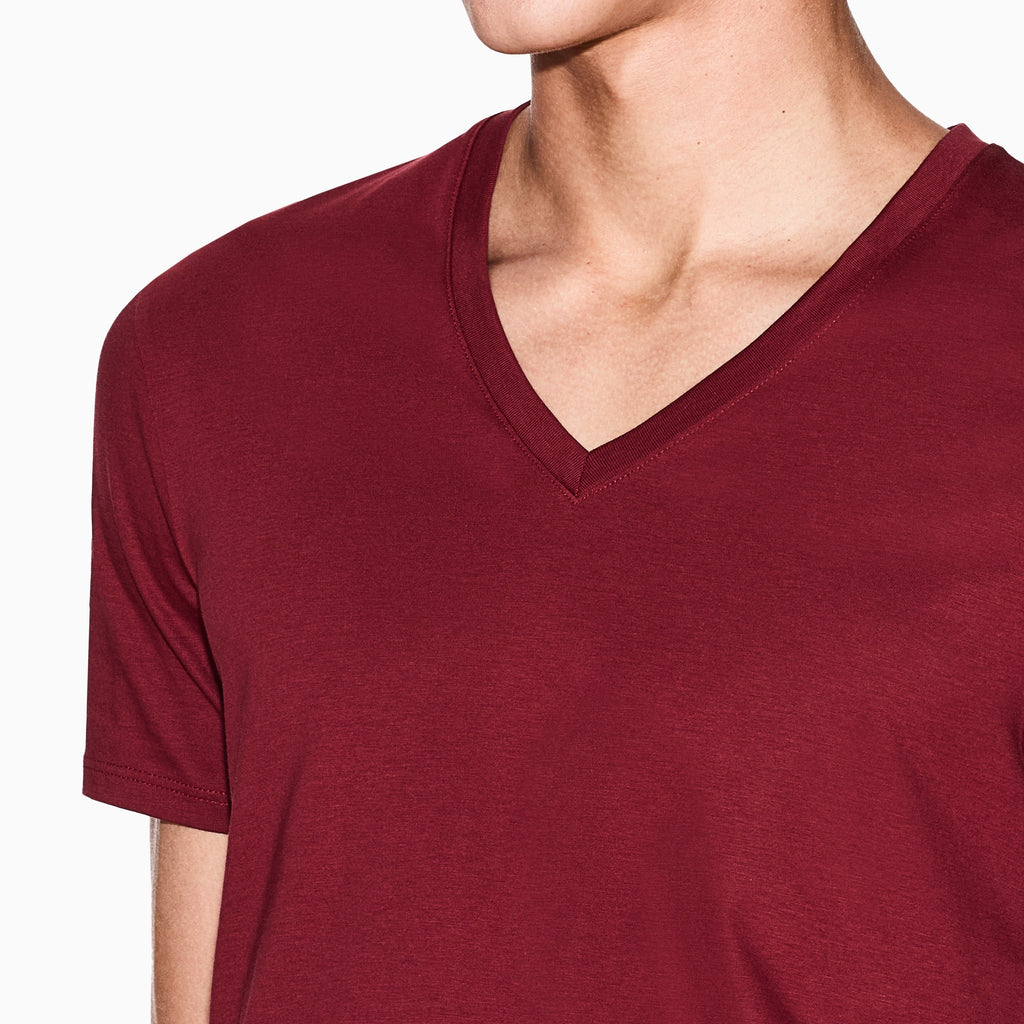 Armani Exchange V-Neck T-Shirt 8NZT75 ZJA5Z UA328 Burgundy