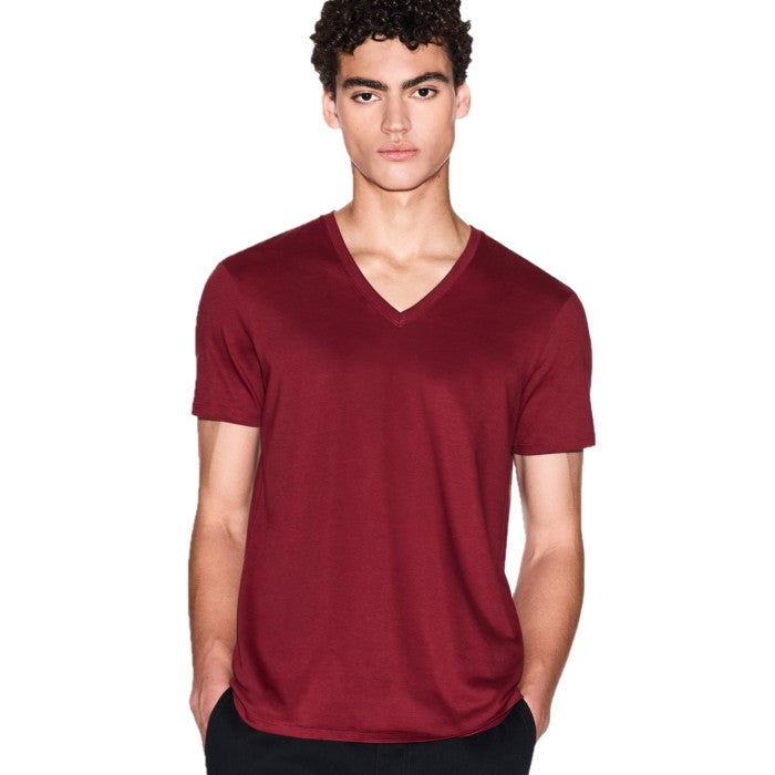 Armani Exchange V-Neck T-Shirt 8NZT75 ZJA5Z UA328 Burgundy
