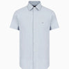 Emporio Armani Light Blue Short-Sleeved Shirt - Ignition For Men