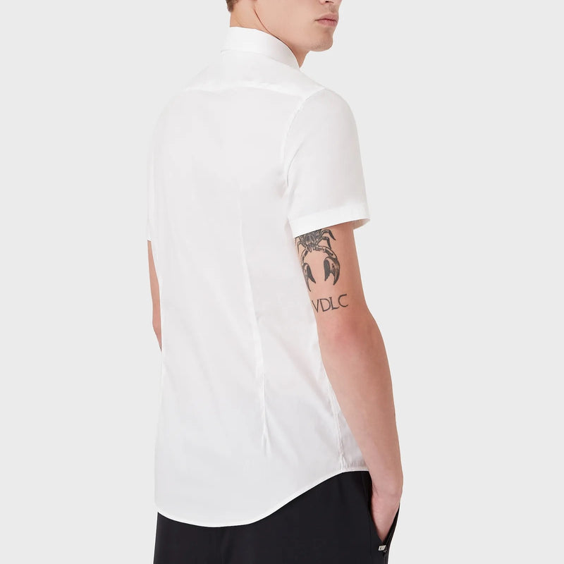 Emporio Armani White Short-Sleeved Shirt 8N1C91 1NI9Z 0100 WHITE