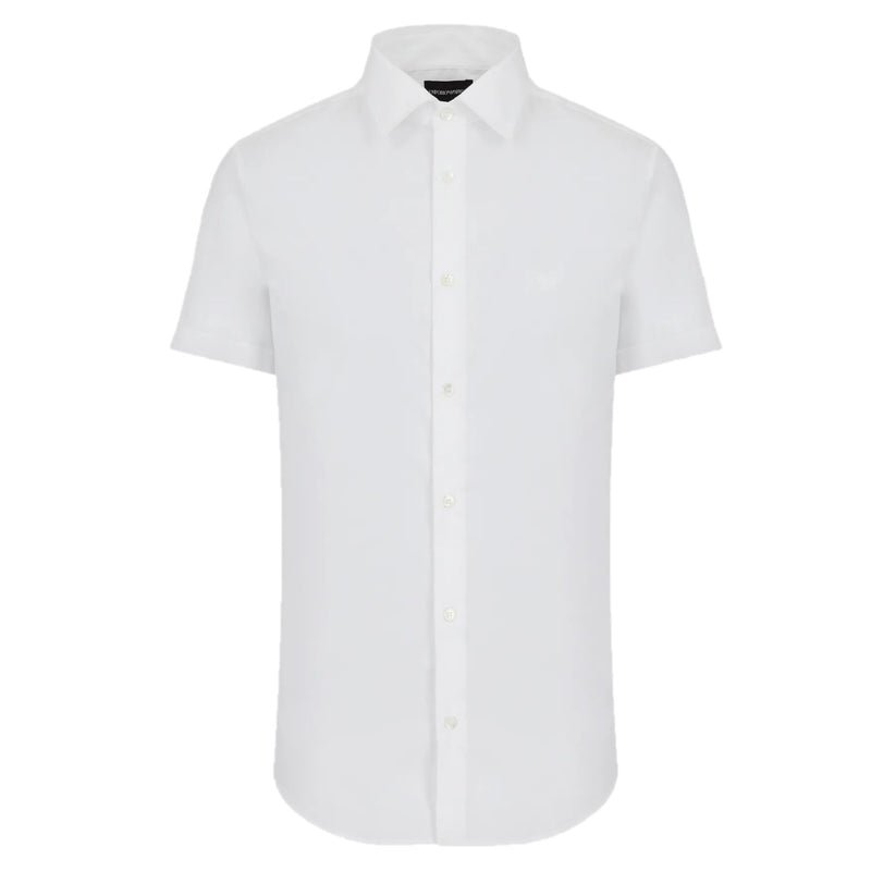 Emporio Armani White Short-Sleeved Shirt 8N1C91 1NI9Z 0100 WHITE