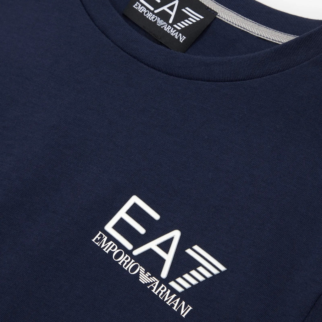EA7 Short-sleeved Boy T-shirt 8NBT51 BJ02Z 1554 Navy Blue