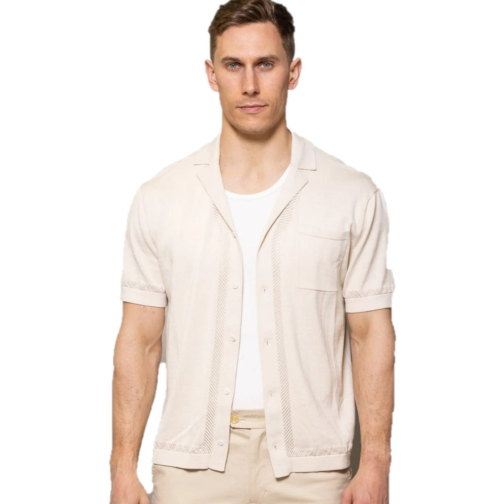 Cutler & Co Romeo Knitted Shirt 168 Sandstone