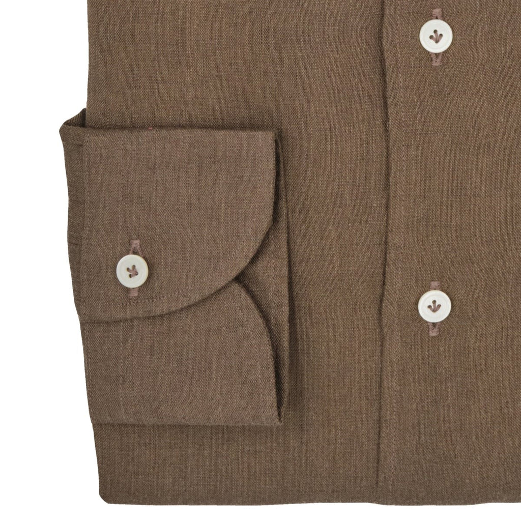 Cordone Brown Linen Shirt CL178