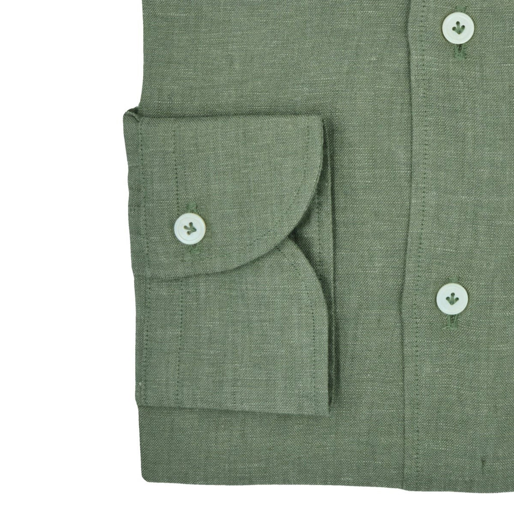 Cordone Military Green Linen Shirt CL177
