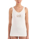 EA7 Womens Stretch Cotton Singlet Beige 3DTH52 TJFKZ 1156