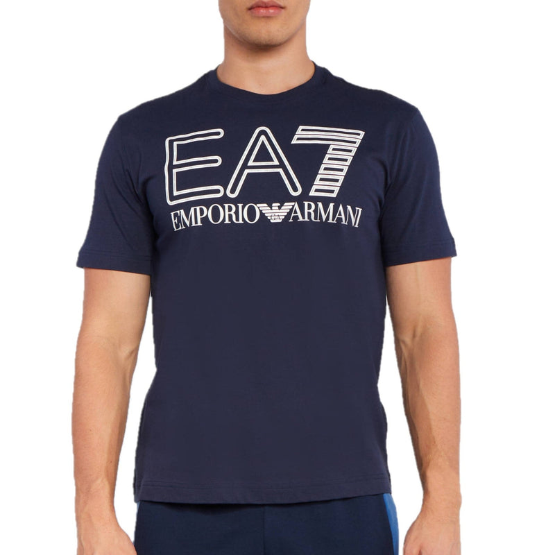 EA7 Logo Series T-Shirt Navy 6RPT03 PJFFZ 1554