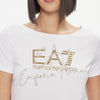 EA7 Womens T-Shirt White Gold 3DTT26 TJFKZ 0101