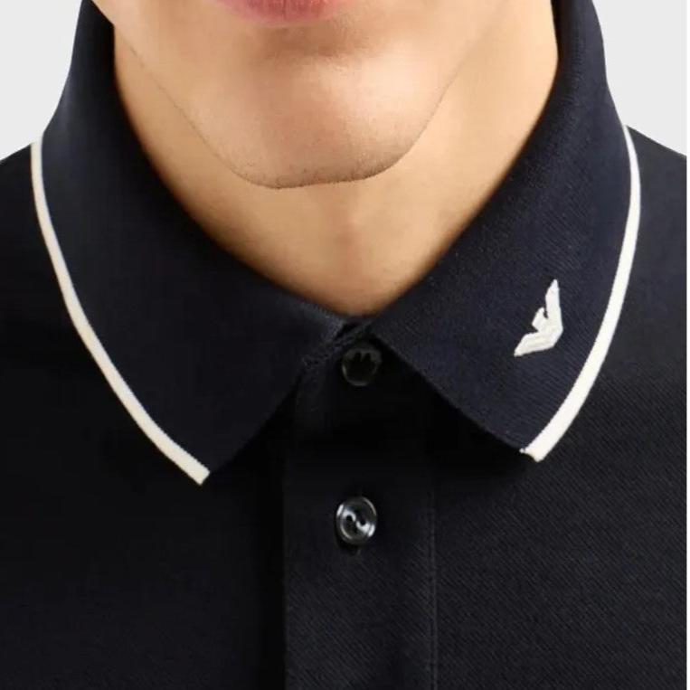 Emporio Armani Mercerised Piqué Polo 6D1F65 1JTKZ 0993 Navy