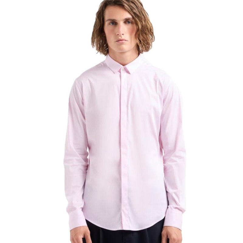 Emporio Armani Pink Pin Stripe Shirt EM000197 TE10403 F4009 Pink