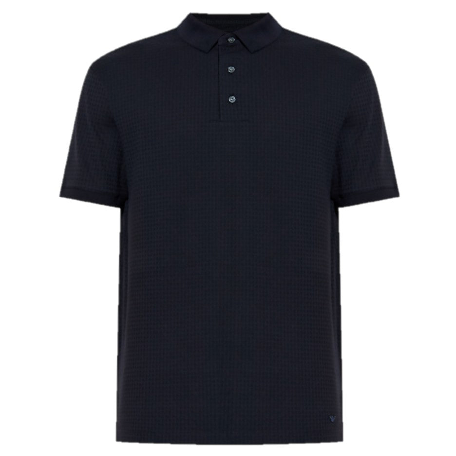 Emporio Armani Jacquard Jersey Polo EM003012 AF107620 FB297 Navy