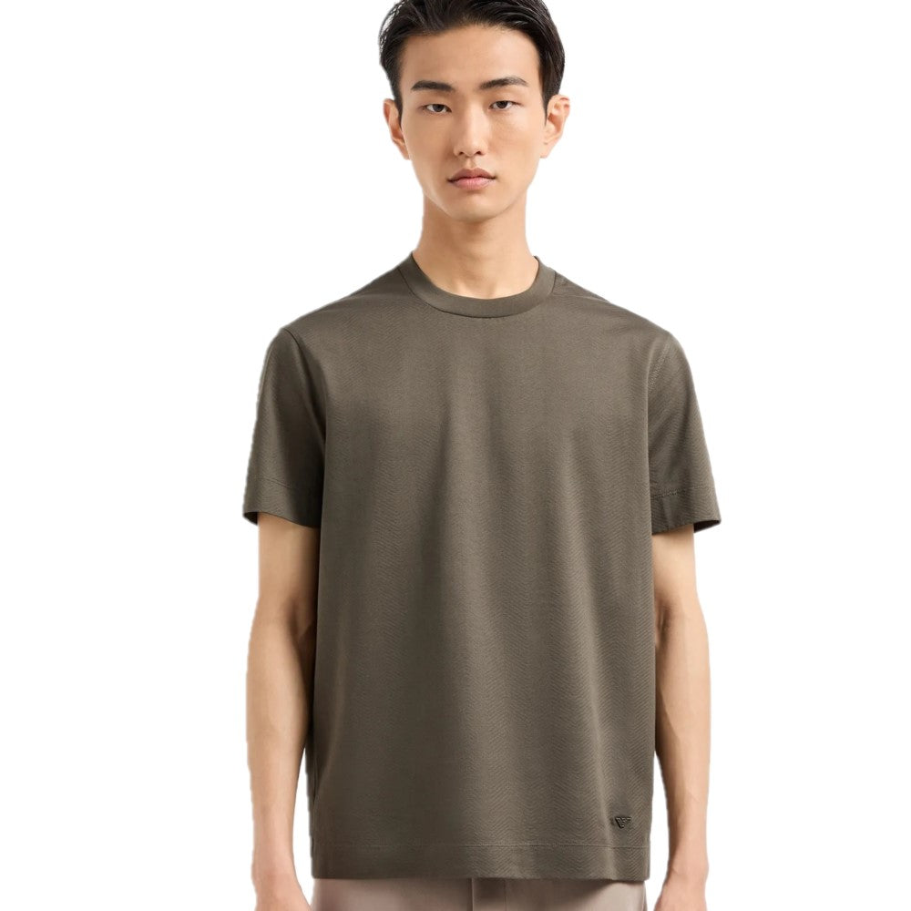 Emporio Armani Jacquard Jersey T-shirt 6D1TT7 1JGYZ 0665 Khaki