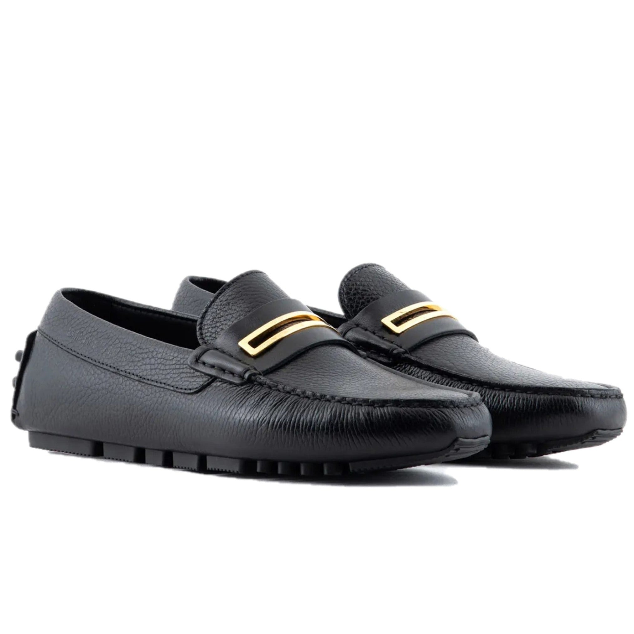 Emporio Armani Pebbled Leather Loafers Ignition For Men