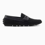 Emporio Armani Perforated Suede Loafers X4B152 XR194 K001 Black