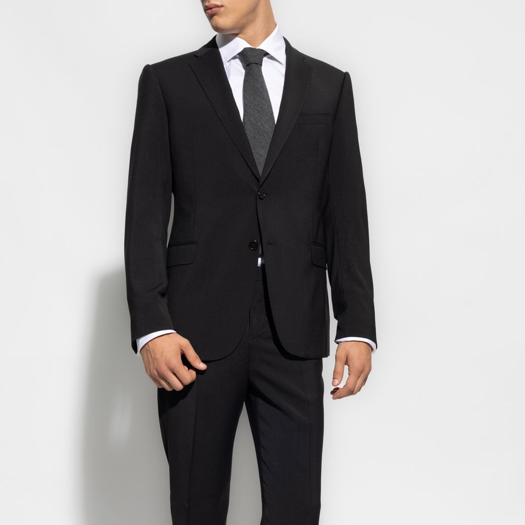 Emporio Armani 2pce Plain Black Suit - Ignition For Men