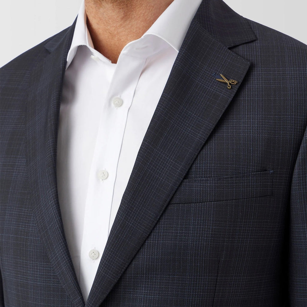 Joe Black Navy Check 2pce Suit FJV916