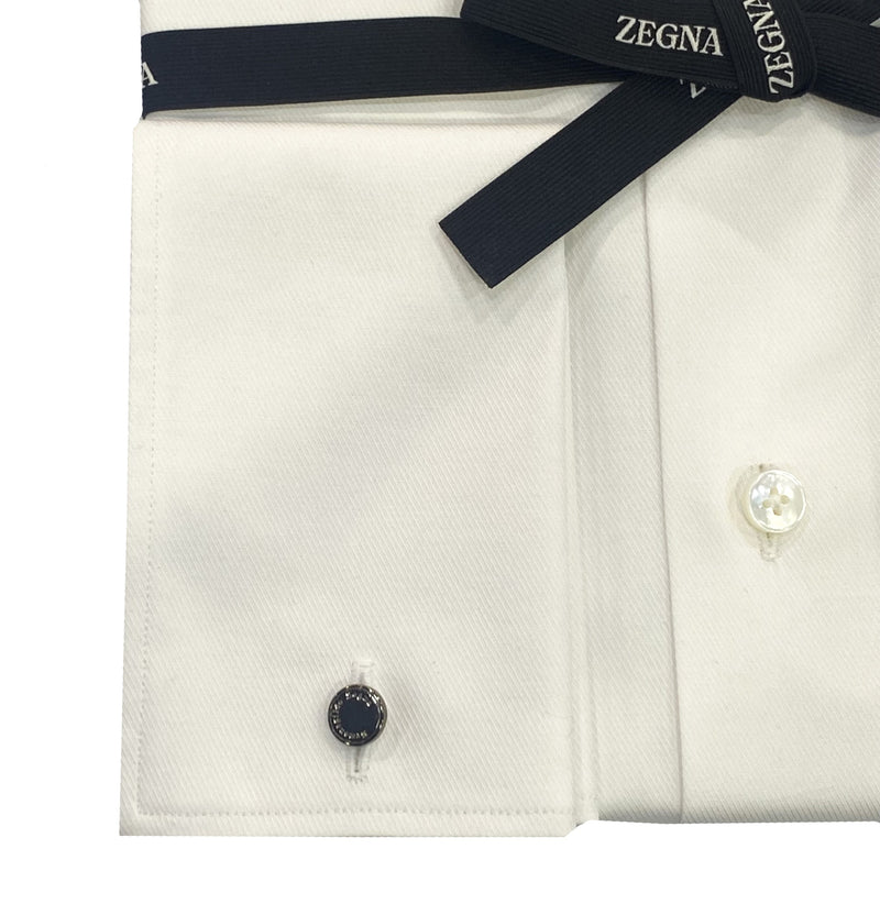 Zegna White Textured French Cuff Shirt - Ignition For Men