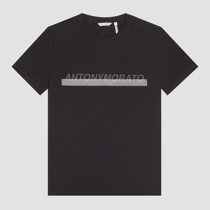 Antony Morato Rubberised Logo Print T-Shirt MMKS02344-FA120032 BLACK